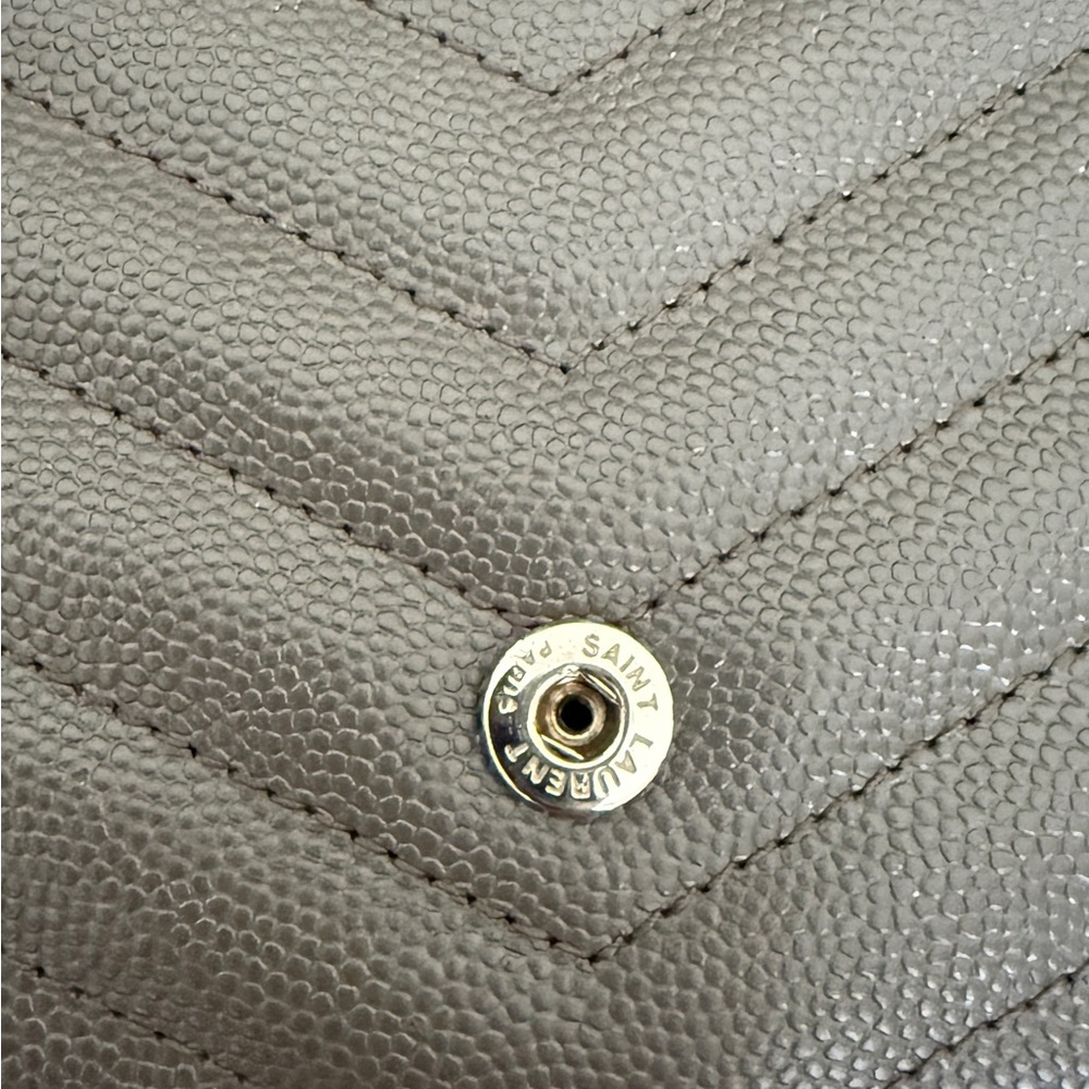 SOLD Yves Saint Laurent Gray Leather Clutch - Picture 4 of 14